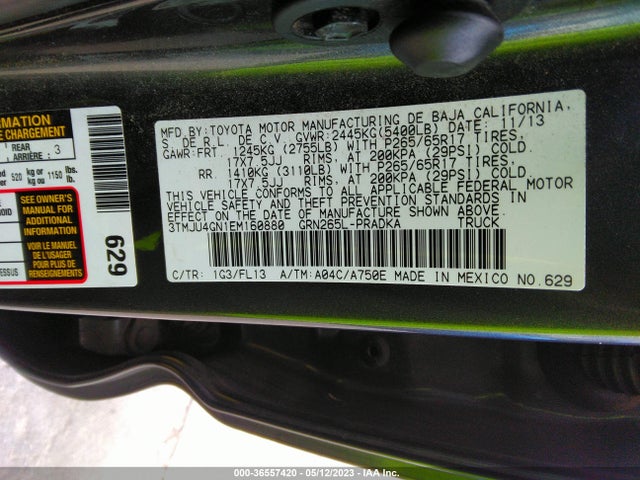 Toyota Tacoma Prerunner 2014 3TMJU4GN1EM160880 Image 11