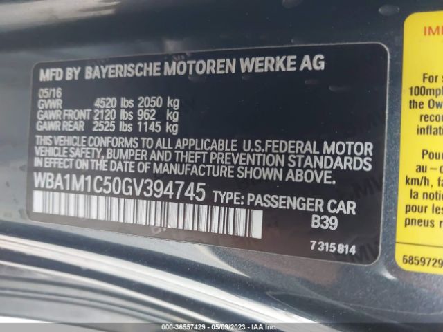 WBA1M1C50GV394745 BMW 2 Series M235i