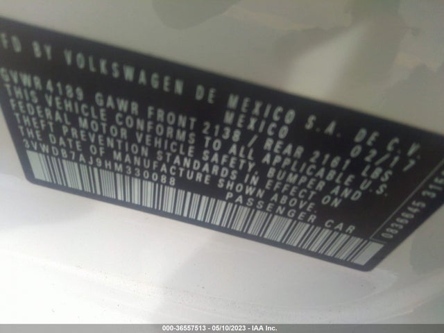 3VWDB7AJ9HM330088 Volkswagen Jetta 1.4t Se