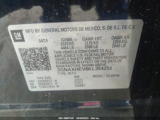 Chevrolet EQUINOX LS 2019 3GNAXHEV6KL354251 Image 11