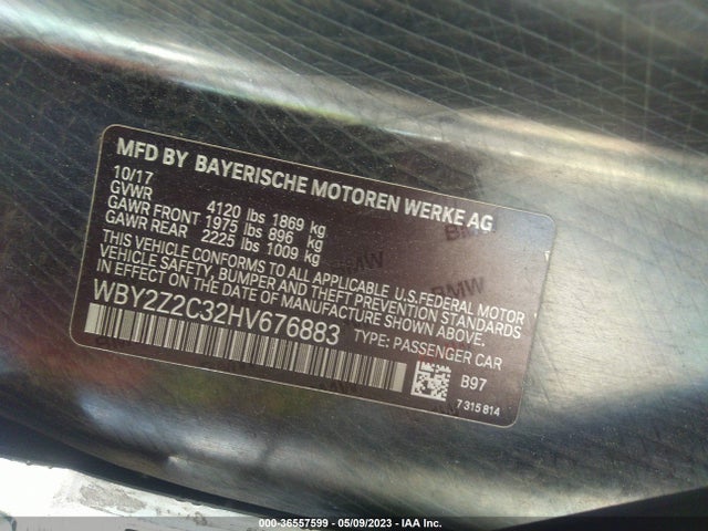 2017 BMW i8, VIN: WBY2Z2C32HV676883