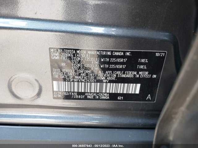 Toyota Rav4 Xle 2021 2T3P1RFV7MC242001 Image 10