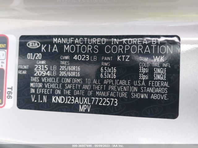 KNDJ23AUXL7722573 KIA SOUL S