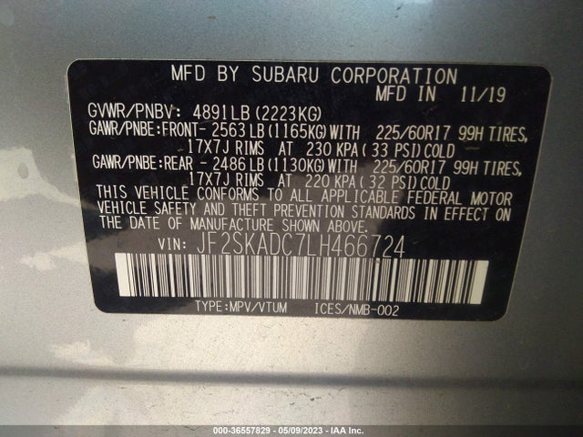 JF2SKADC7LH466724 Subaru Forester