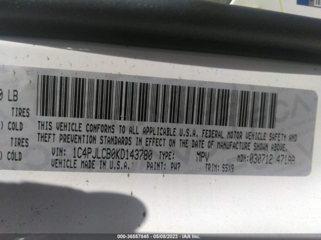 1C4PJLCB0KD143780 Jeep Cherokee Latitude