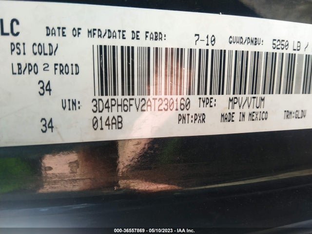 2010 DODGE JOURNEY R/T VIN: 3D4PH6FV2AT230160