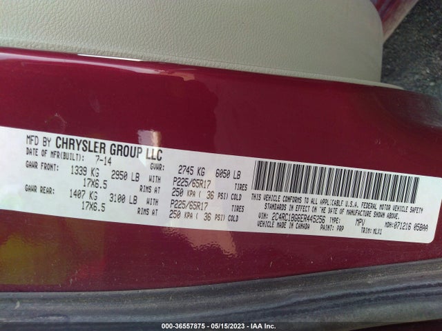 2C4RC1BG6ER445256 Chrysler Town & Country Touring