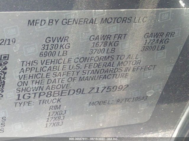 1GTP8BED9LZ175992 GMC Sierra 1500 Sle