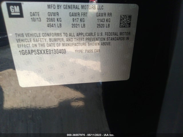 1G6AP5SXXE0130403 Cadillac Cts Sedan Rwd