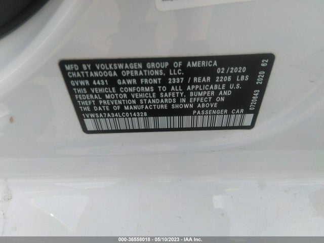1VWSA7A34LC014328 Volkswagen Passat 2.0t Se