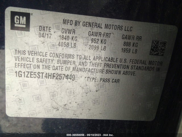 Chevrolet MALIBU LT 2017 1G1ZE5ST4HF257449 Image 9