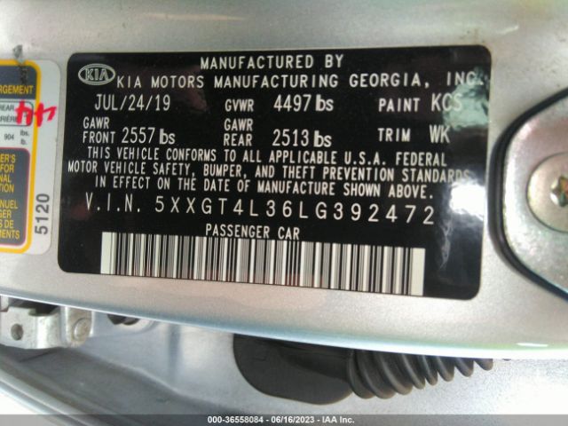 5XXGT4L36LG392472 KIA Optima Lx