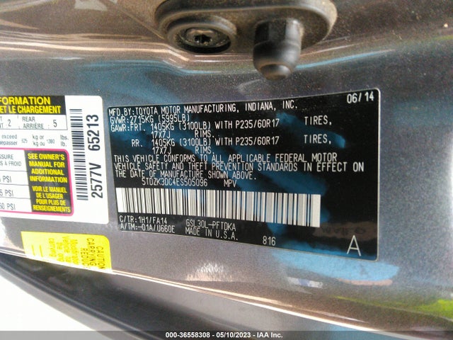 Toyota Sienna L 2014 5TDZK3DC4ES505096 Image 11