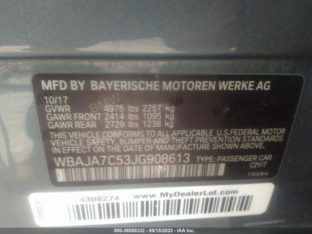 WBAJA7C53JG908613 BMW 5 Series 530i Xdrive