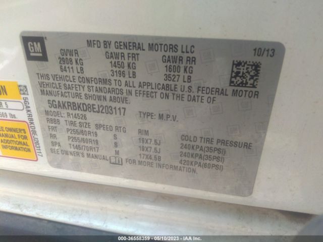 5GAKRBKD8EJ203117 Buick Enclave Leather