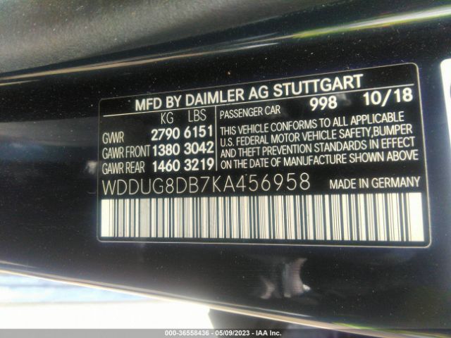 WDDUG8DB7KA456958 Mercedes-Benz S-class S 560