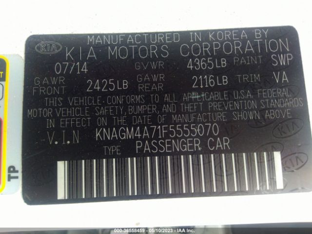 KNAGM4A71F5555070 KIA Optima Lx