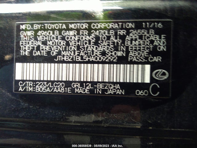 JTHBZ1BL5HA009292 Lexus Gs Gs 350