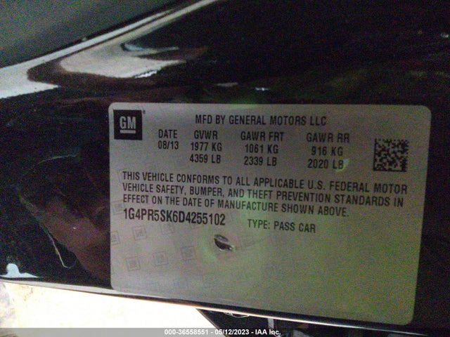 36558551 :رقم المزاد ، 1G4PR5SK6D4255102 vin ، 2013 Buick Verano Convenience Group مزاد بيع