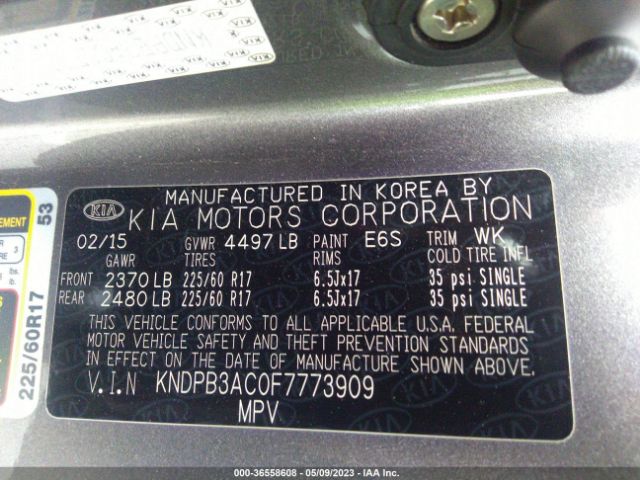 KNDPB3AC0F7773909 KIA Sportage Lx