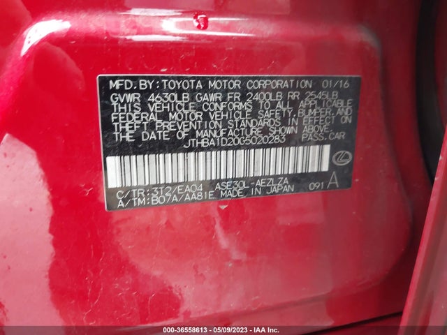 JTHBA1D20G5020283 Lexus IS 200T