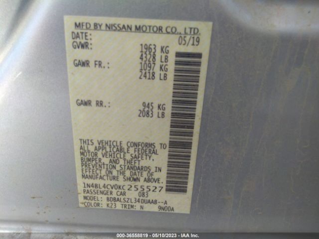 1N4BL4CV0KC255527 Nissan Altima 2.5 Sr