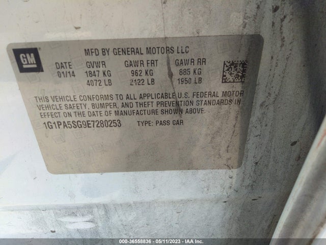 Chevrolet CRUZE LS 2014 1G1PA5SG9E7280253 Image 10