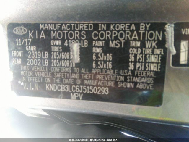 KNDCB3LC6J5150293 KIA NIRO LX