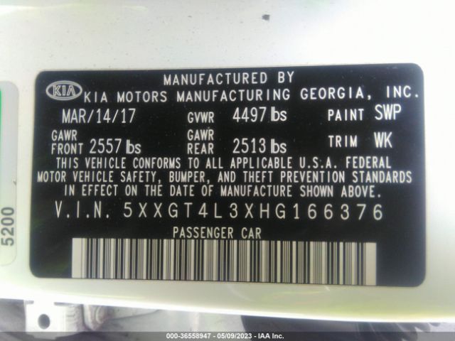 5XXGT4L3XHG166376 KIA Optima Lx