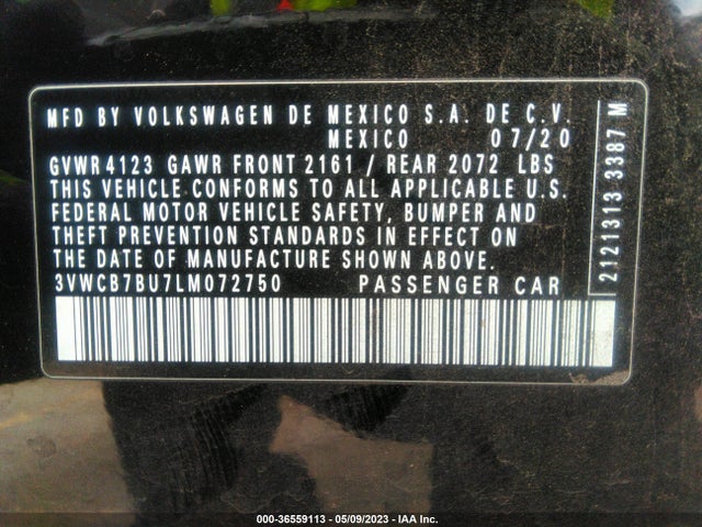 3VWCB7BU7LM072750 Volkswagen Jetta S/se/r-line