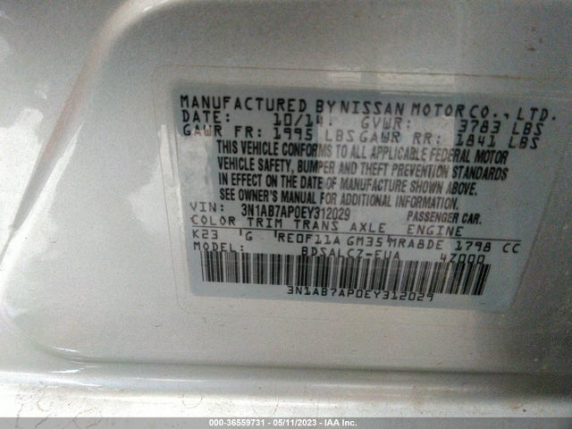 Nissan SENTRA S 2014 3N1AB7AP0EY312029 Image 11
