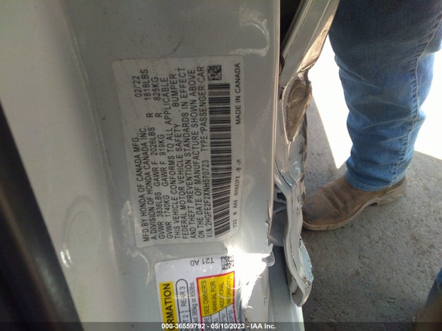 Honda Civic Sedan Lx 2022 2HGFE2F2XNH570723 Image 9