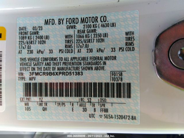 3FMCR9B6XPRD51383 Ford Bronco Sport Big Bend
