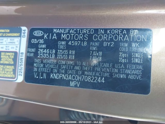 KNDPN3AC0H7082244 KIA Sportage Ex