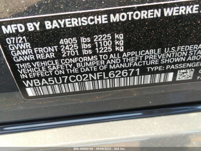 WBA5U7C02NFL62671 BMW 3 Series M340i