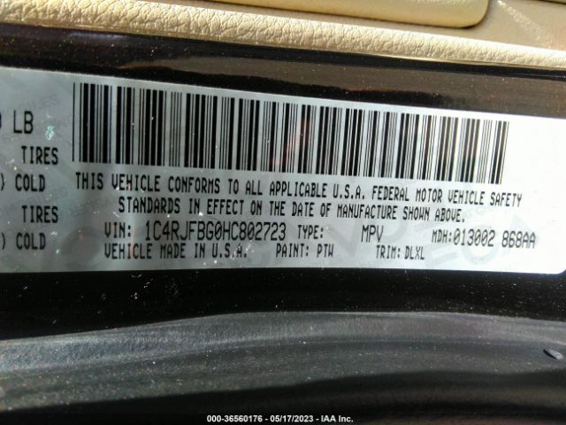 1C4RJFBG0HC802723 Jeep Grand Cherokee Limited