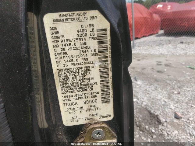 1996 NISSAN TRUCK KING CAB SE/KING CAB XE VIN: 1N6SD16S6TC305756