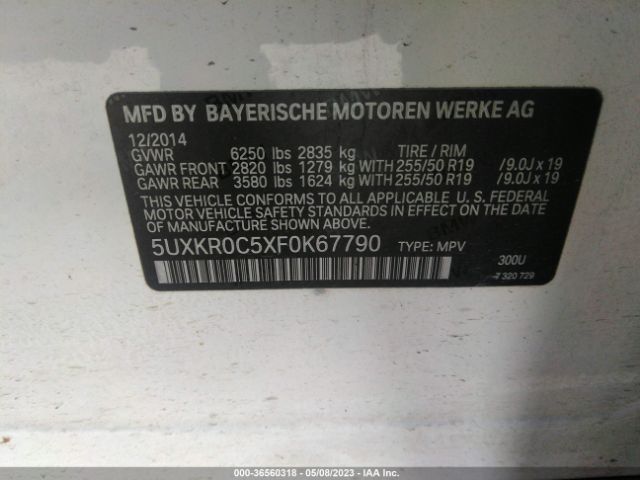 5UXKR0C5XF0K67790 BMW X5 Xdrive35i