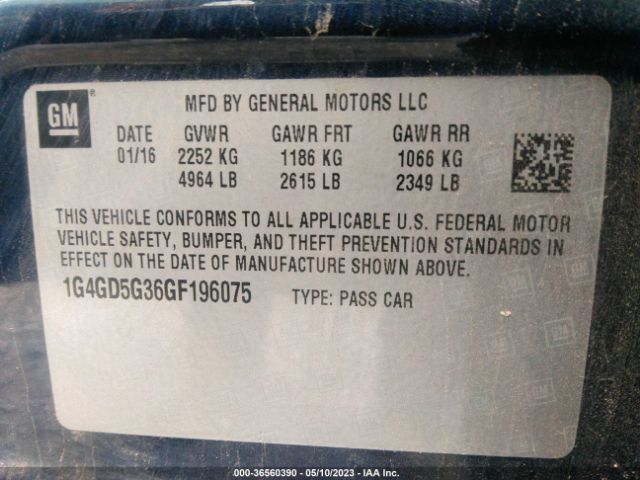 1G4GD5G36GF196075 Buick Lacrosse Premium I