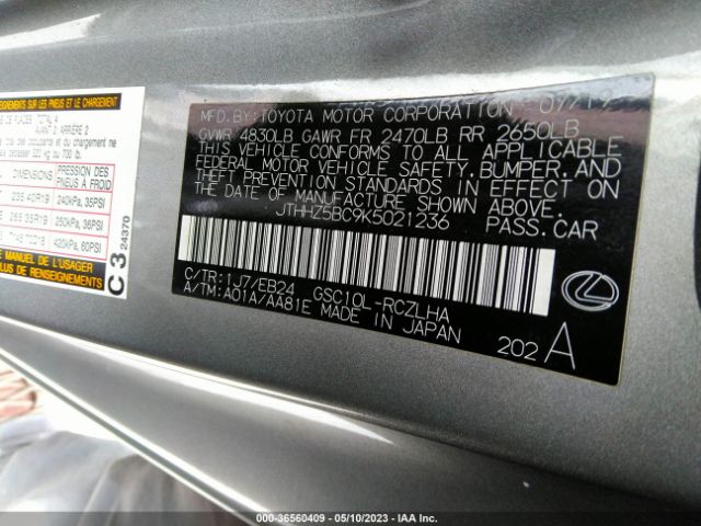 Lexus Rc Rc 350 2019 JTHHZ5BC9K5021236 Image 11