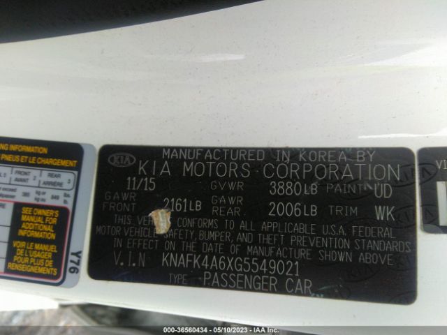 KNAFK4A6XG5549021 KIA FORTE LX