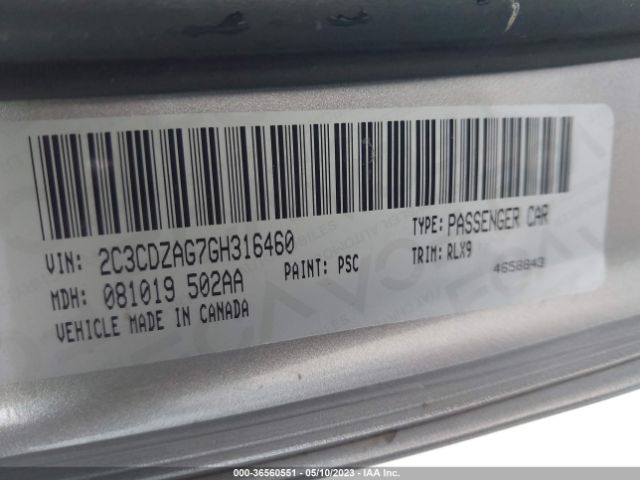 2C3CDZAG7GH316460 Dodge Challenger Sxt Plus