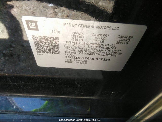 Chevrolet MALIBU LT 2021 1G1ZD5ST6MF057234 Image 9