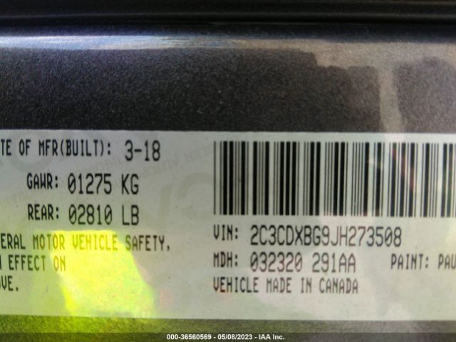 2C3CDXBG9JH273508 Dodge Charger Sxt