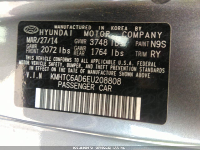 Hyundai VELOSTER 2014 KMHTC6AD6EU208808 Image 10