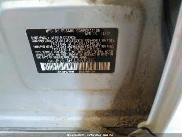 JF2SJAEC4JH536016 Subaru Forester Premium