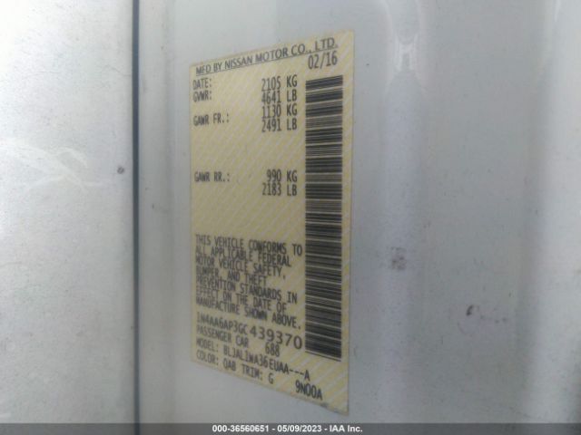1N4AA6AP3GC439370 Nissan Maxima 3.5 Sr
