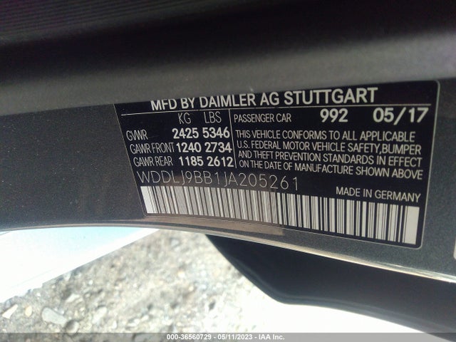 2018 Mercedes-Benz CLS-Class, VIN: WDDLJ9BB1JA205261