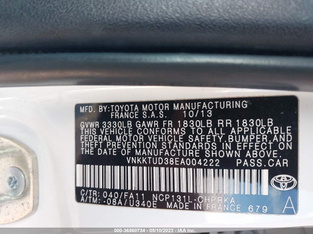 Toyota YARIS LE 2014 VNKKTUD38EA004222 Image 10