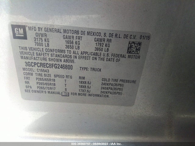 Chevrolet Silverado 1500 Lt 2015 3GCPCREC8FG246800 Image 11